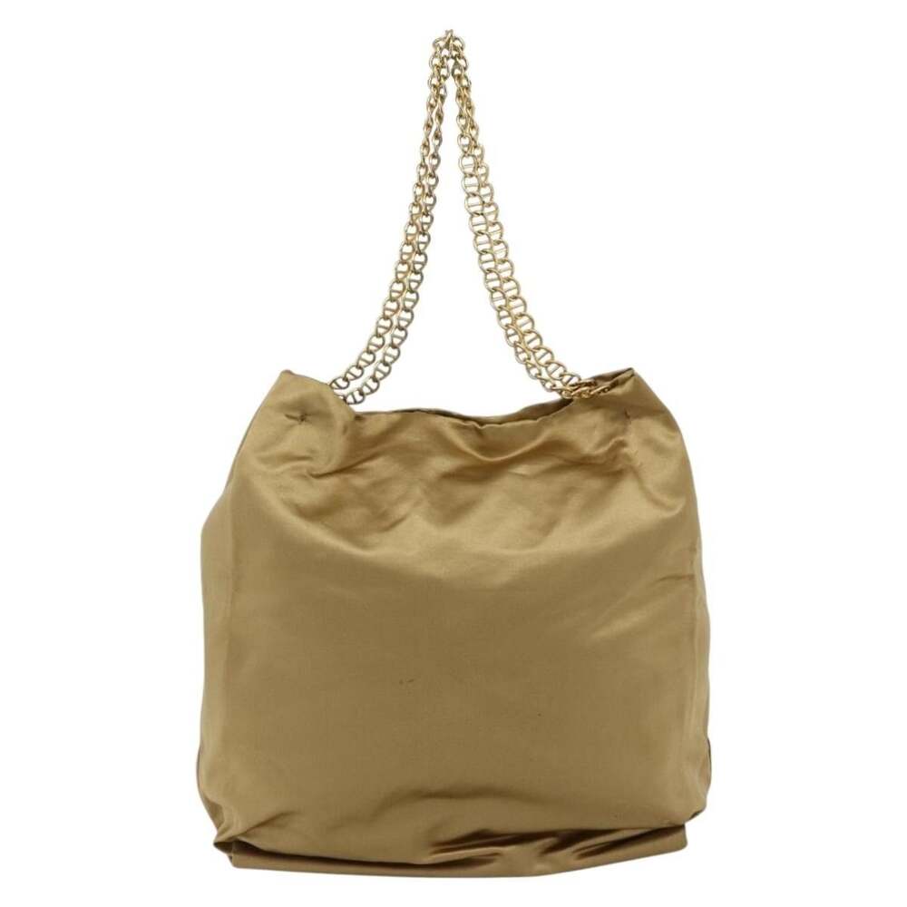 Prada Satin Chain Tote Bag Gold